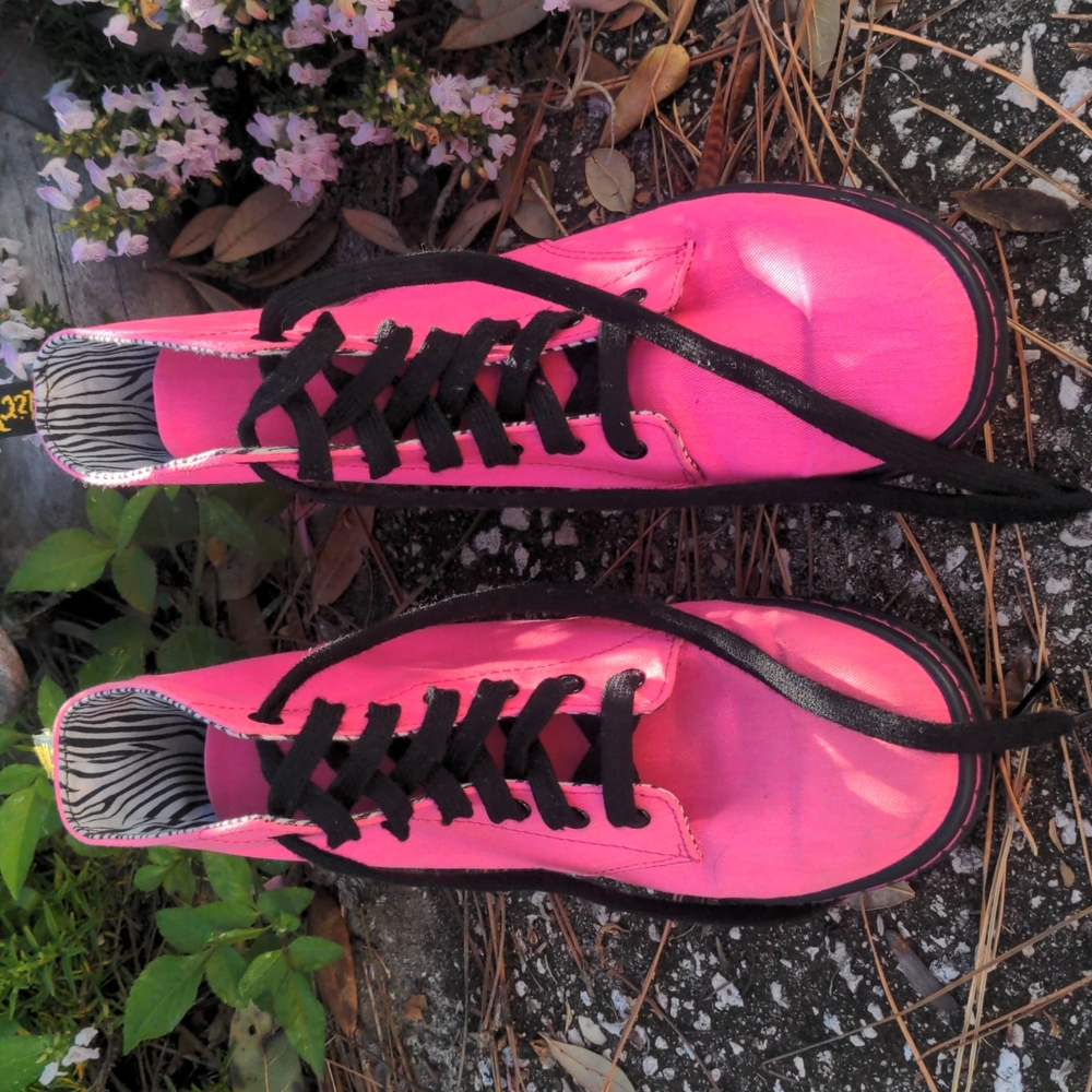 pink cloth Dr. martens Hackney
